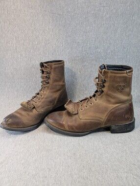 Ariat Heritage Lacer Western Boots Men's 8.5EE Brown Leather Kiltie